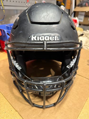 USED RIDDELL FLEX ADULT HELMET - LARGE - FLAT BLACK