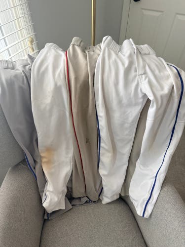 White Unisex Small Youth Alleson Game Pants (Used)