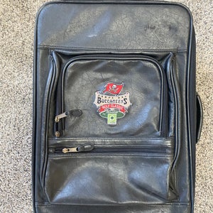 Vintage Tampa Bay Buccaneers Black Leather Suitcase