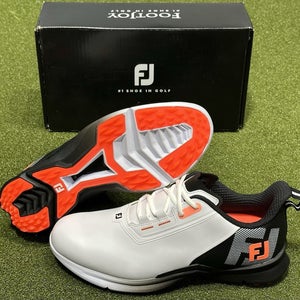 FootJoy FJ Fuel Mens Spikeless Golf Shoes Size 10.5 Medium Black/White/Coral NEW