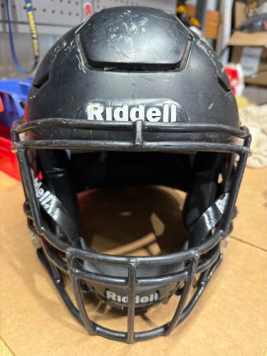 USED RIDDELL FLEX ADULT HELMET - LARGE - FLAT BLACK