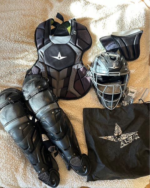 Ensemble De Protection Complet All Star - Attrapeur (13-16 Ans), Noir Argenté, Neuf