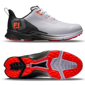 FootJoy FJ Fuel Mens Spikeless Golf Shoes Size 8.5 Medium Black/White/Coral NEW