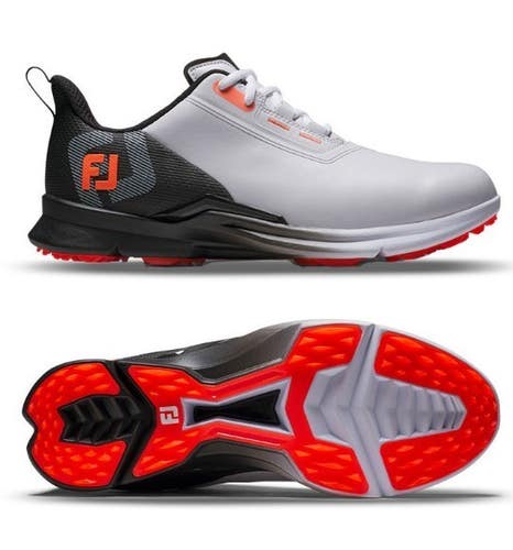 FootJoy FJ Fuel Mens Spikeless Golf Shoes Size 8.5 Medium Black/White/Coral NEW