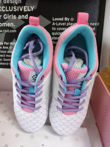 New* us 3.5 Softball cleats RIP-IT Emma Play-Ball "White/Pink/Purple"  Softball Cleat.