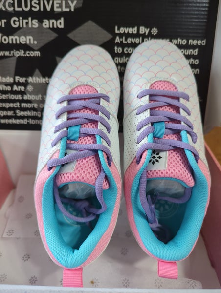 New* us 5 Softball cleats RIP-IT Emma Play-Ball "White/Pink/Purple" Softball Cleat.