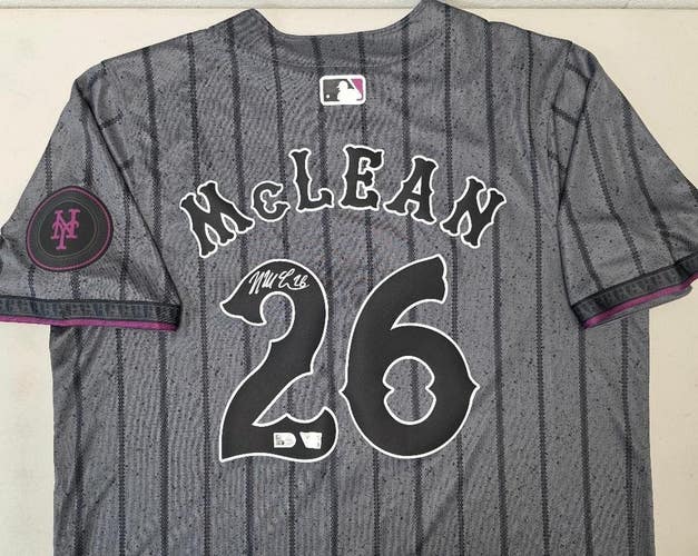 Mets NOLAN McLEAN Auto Autograph Signed CITY CONNECT Baseball JERSEY FANATICS