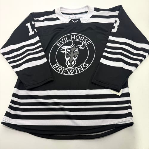Used Black and White Verbero Evil Horse Brewing Jersey | Large | A95