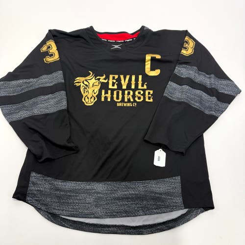 Used Black and Gold Tron Evil Horse Brewing Jersey | Large | A86