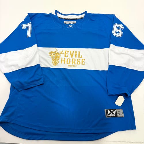 Used Royal and White Tron Evil Horse Brewing Jersey | XXL | A106
