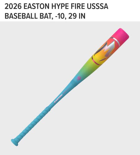 2026 Easton Hype Fire Composite USSSA Certified Bat (-10) 19 oz 29" (New)