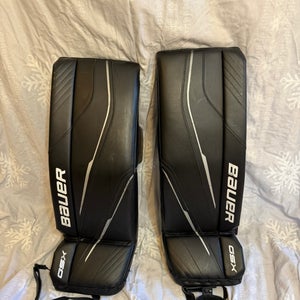 2023 28" Bauer GSX (2023 Model) Goalie Leg Pads (Used) + GSX INT glove and blocker