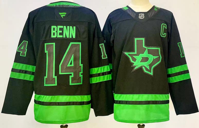 Dallas Stars Jamie Benn NHL Blackout Alternate Hockey Jersey Size 50