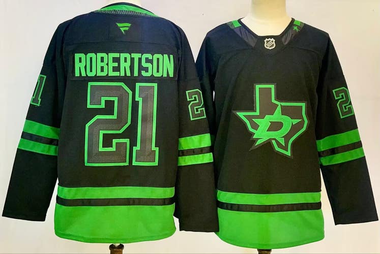 Dallas Stars Jason Robertson NHL Blackout Alternate Hockey Jersey Size 50