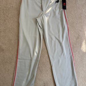 New Balance Game Pants, Adult Medium, new with tags, Gray with red piping