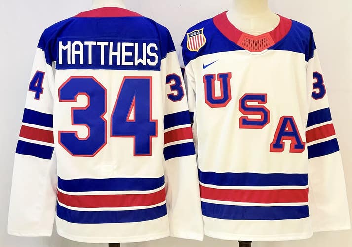 Auston Matthews Team USA Hockey Nike Jersey - White - Size 56