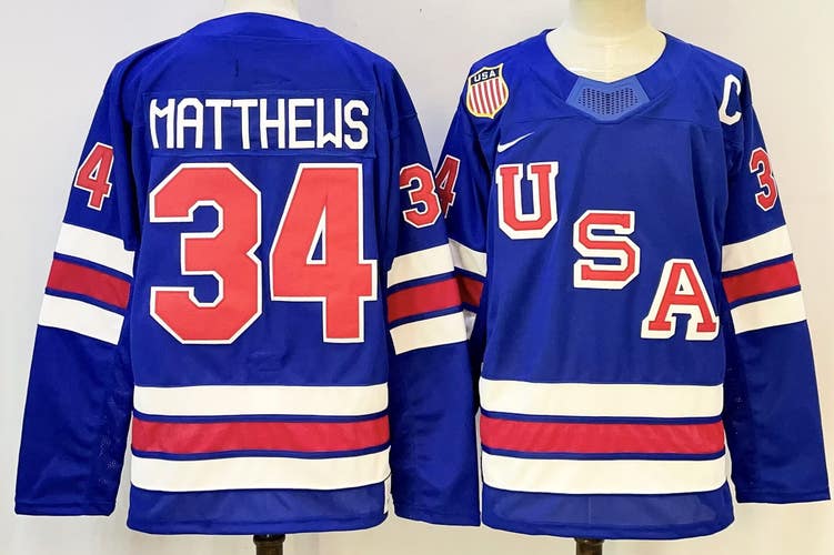 Auston Matthews Team USA Hockey Nike Jersey - Blue - Size 46