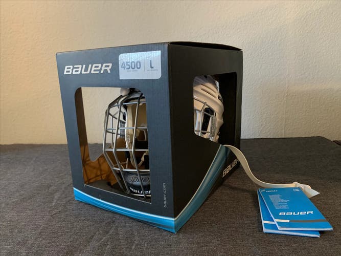 New Large White Bauer 4500 Helmet - HECC active until 2029