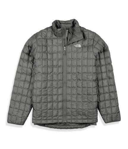 The North Face Thermoball Puffer Jacket Women's M Gray Insulated Full Zip KFC457