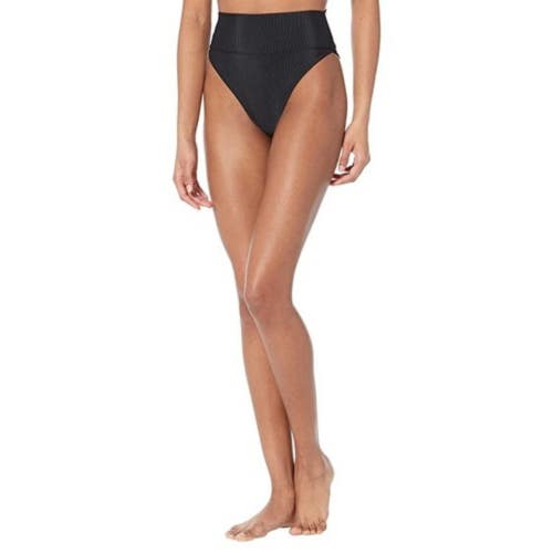 Beach Riot Highway Bikini Bottom Women Large Black High-Waisted Swimwear DDR2832