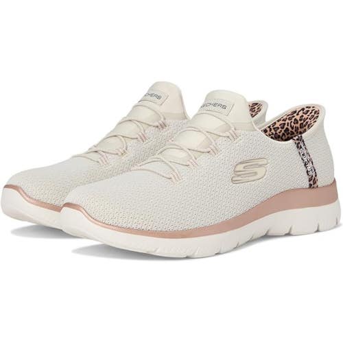Skechers Summits - Leopard Chic Sneaker Women's 8.5 Ivory Comfort Shoes RHS7714