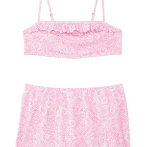 Lilly Pulitzer Topher Bikini Set Girls Rousseau Pink Tidepool Treasures DDR2837