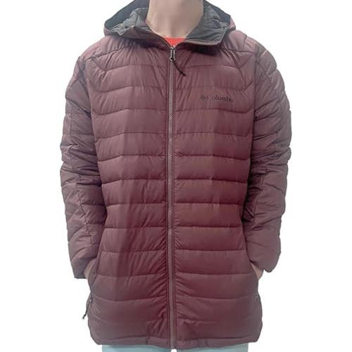 Columbia White Out II Puffer Jacket Men's Large Red Omni Heat Full Zip KFC433