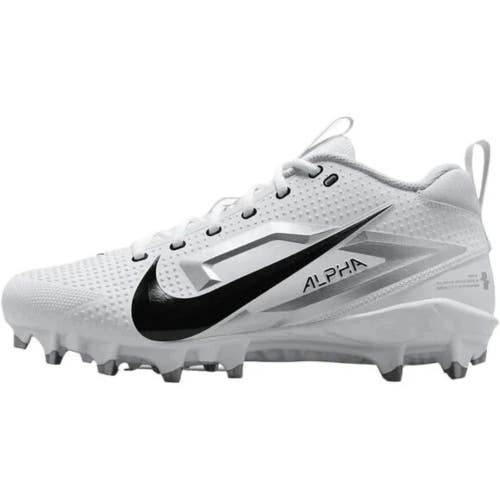 Nike Alpha Menace 4 Varsity FN0027-100 Men 9 White Silver Football Cleat RHS7795