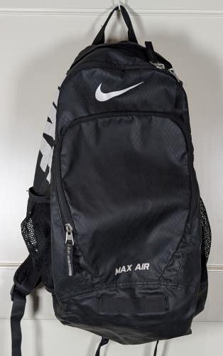 Nike Max Air 19" Black Backpack Multi Pockets Padded Shoulders School Gym Travel