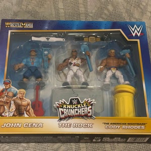 WWE Knuckle Crunchers 3-Pack John Cena, The Rock, Cody Rhodes