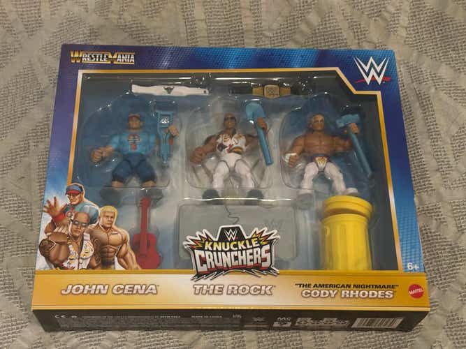 WWE Knuckle Crunchers 3-Pack John Cena, The Rock, Cody Rhodes