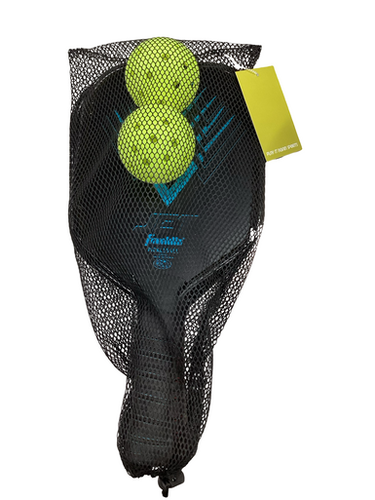 Used Franklin ALUMINUM PADDLE SET W/ 2 BALLS Pickleball Racquet Black 11613-S000177855