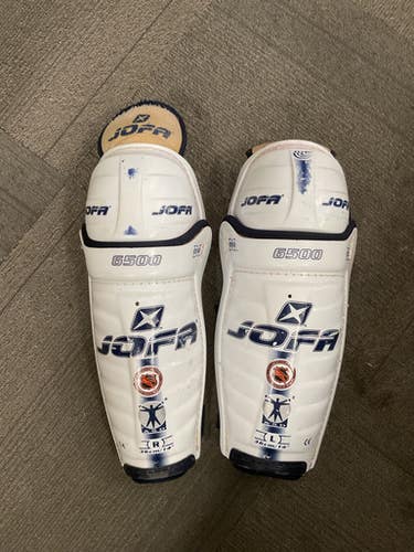 Used Jofa 6500 Senior Shin Guards White 14" 11614-S000231748