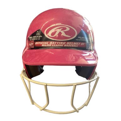 Used Rawlings BB/SB HELMET Batting Helmet w/Mask Pink SM 11760-S000088581