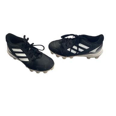 Used Adidas PUREHUSTLE SIZE 2 BB/SB Cleats Black And White Junior 02 11760-S000088565