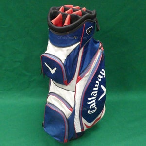 Callaway X-Cart 17 Blue/White/Red 14-Way Golf Cart Bag w/ Raincover