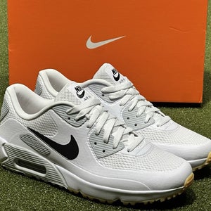 Nike Air Max 90 G Water Resistant Golf Shoes White/Black/Gum Size 7, 8.5 NEW