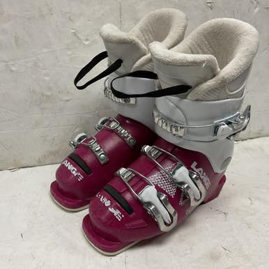 Used Lange STARLET 50 Girls DH Ski Boot White And Neon Pink 195 MP - Y13 11855-S000199845