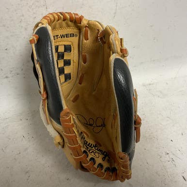 Used Rawlings Derek Jeter PL105 Baseball Glove RH Throw Black And Tan 10 1/2" 11855-S000199849