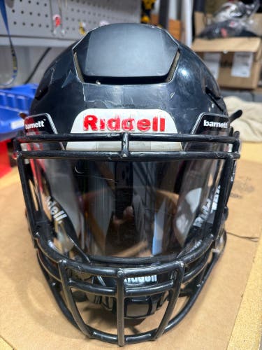 USED RIDDELL FLEX ADULT HELMET - LARGE - FLAT BLACK