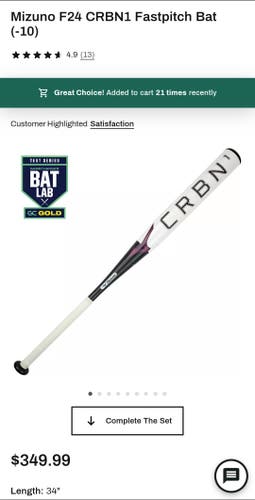 Mizuno F24 CRBN1 Fastpitch Bat (-10