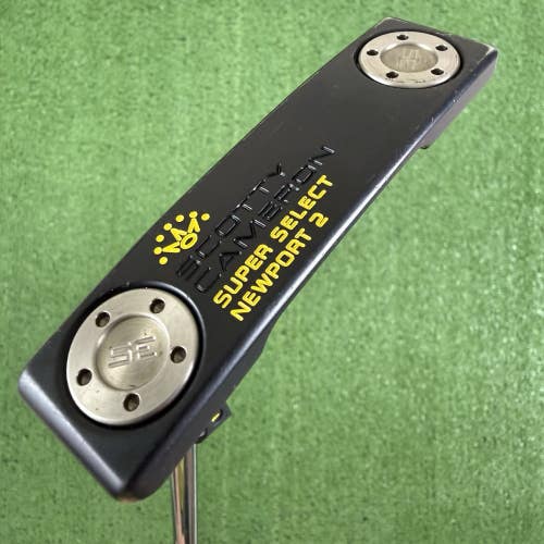 Scotty Cameron Super Select Newport 2 PVD Black Finish Yellow Left Handed 34