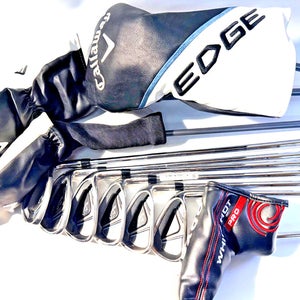 Callaway Edge Stiff  Complete Set Steel RH Mens Driver 3W Hybrid 6-PW SW Putter