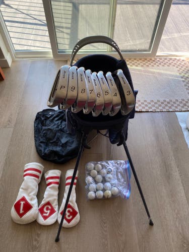 Mens Mizuno T-Zoid T3 Titanium Left Hand Iron Set Stiff Flex Steel Shaft (Used)