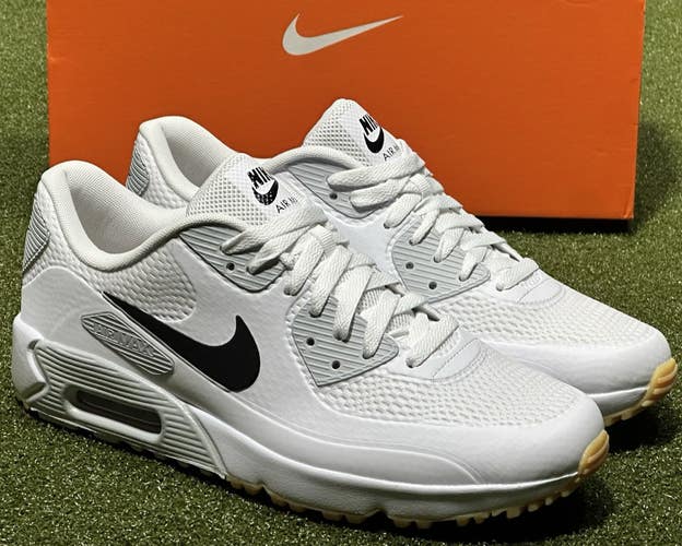 Nike Air Max 90 G Water Resistant Golf Shoes White/Black/Gum Size 14, 15.5 NEW