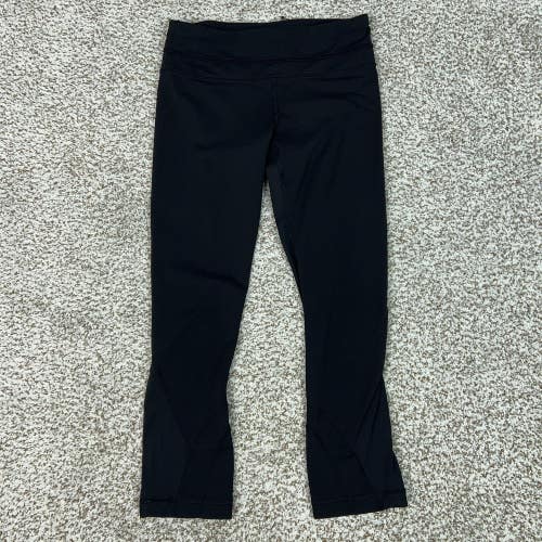 Lululemon Pants Womens 4 Black Flare Yoga Activewear Athletic Cropped Workout