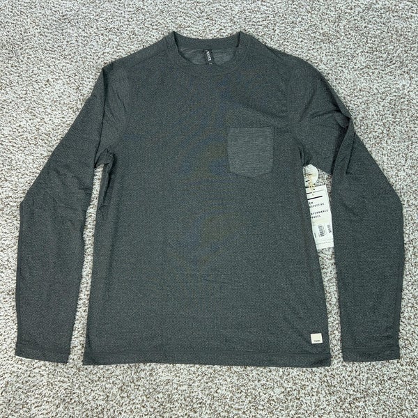Vuori Shirt Men Small Gray Long Sleeve Tradewind Performance Athletic Stretch V1