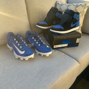 NIKE Alpha Huarache Elite 4 MCS + Jordan 1 ‘Royal Reimagined’ SIZE 10.5  *NEW*