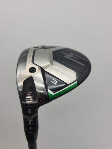 LEFTY 2025 CALLAWAY ELYTE 3 WOOD 15* STIFF PROJX DENALI WHITE +HC DEMO