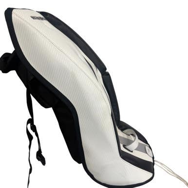 Used Powertek BARIKAD V2.0 LEG PADS Goalie Leg Pads Youth White 24" 11406-S000109143